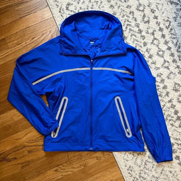 UNIQLO Cobalt Blue Reflective Running Jacket | Women's XS packable windbreaker - Picture 1 of 8